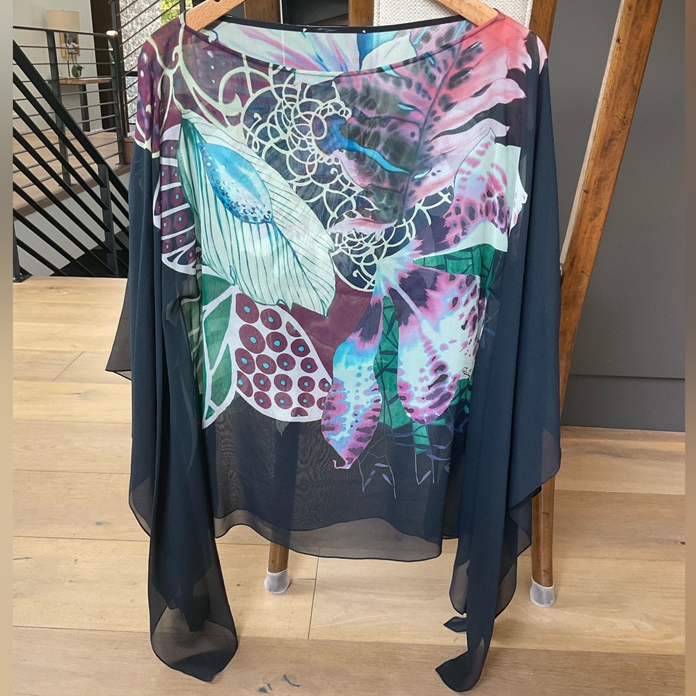 Roberto Cavalli Multicolor Floral Flowy Blouse